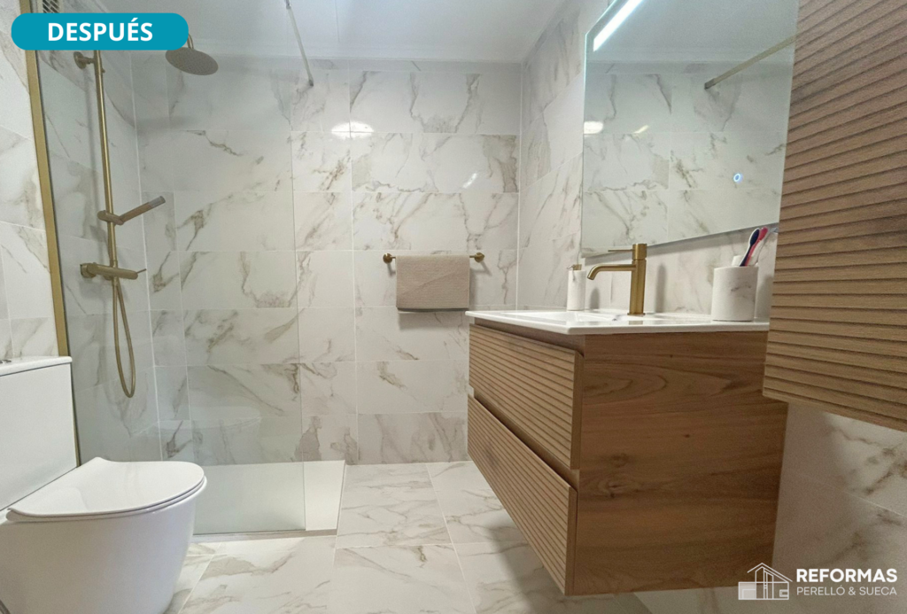 Reforma baño Perelló Sueca Después de la reforma integral del baño en el Perelló