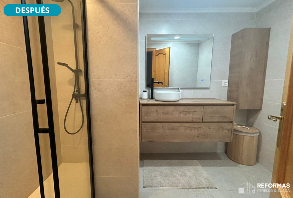 Reforma baño Perelló Sueca Después de la reforma integral del baño en Sueca